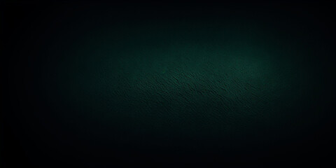 Dark green texture background. Dark green background with dark vignette. Web banner design. AI generated.