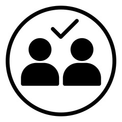 Icon of two people matching check marks