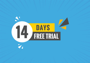 14 days Free trial Banner Design. 14 day free banner background
