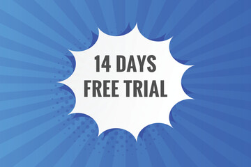 Naklejka na ściany i meble 14 days Free trial Banner Design. 14 day free banner background