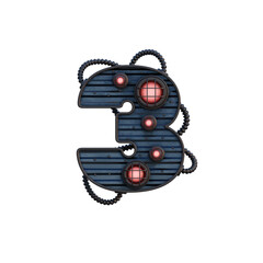 Steampunk Lights 3D Alphabet or PNG Letters