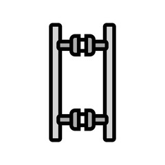 glass door hardware hardware furniture fitting color icon vector. glass door hardware hardware furniture fitting sign. isolated symbol illustration