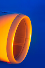 jet engine in flight