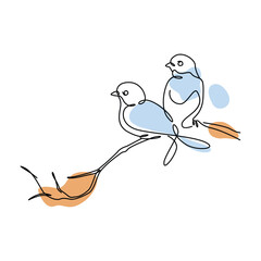 Cute Bird Line Art Vector. Bird wall art, Exotic bird print, Jungle illustration, Tropical wall decor, Animal painting, Hummingbird poster, Wildlife artwork