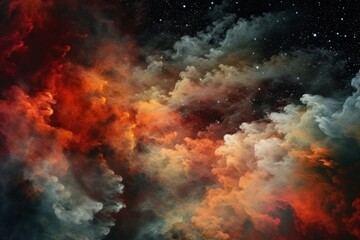 Fototapeta premium Color Mist and Ink Water. Fantasy Night Sky. Abstract Art Background. Postprocessing Generative AI.