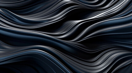 Wavy black Metallic 3D Background.