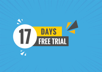 17 days Free trial Banner Design. 17 day free banner background