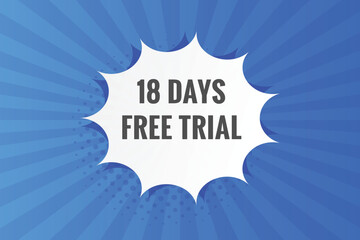 Naklejka na ściany i meble 18 days Free trial Banner Design. 18 day free banner background