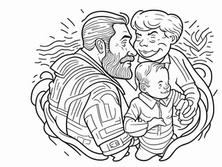 parent and children icon vector