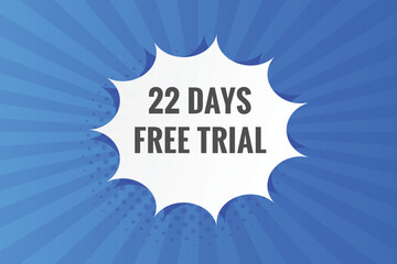 Naklejka na ściany i meble 22 days Free trial Banner Design. 22 day free banner background