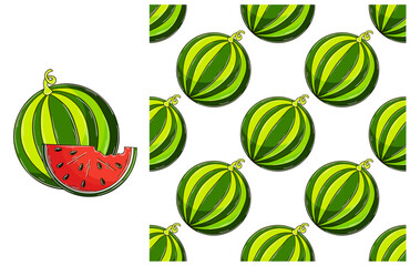 Seamless pattern for kitchen, restaurant or shop. Set in hand draw style