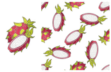 Seamless pattern for kitchen, restaurant or shop. Set in hand draw style