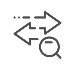 Data analysis related icon outline and linear vector.