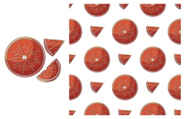 Seamless pattern for kitchen, restaurant or shop. Set in hand draw style