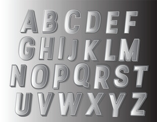 silver metal alphabet letters font
