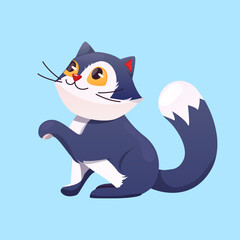 Cartoon illustration with a cat for banner design. Vector background. Cute animal. vector graphics in cartoon style