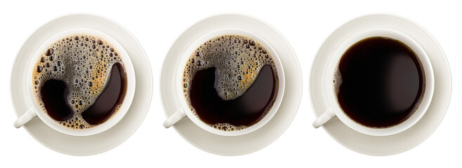 Cup of coffee, isolated on white background, full depth of field