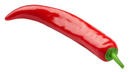 red hot chili peppers isolated on white background, full depth of field