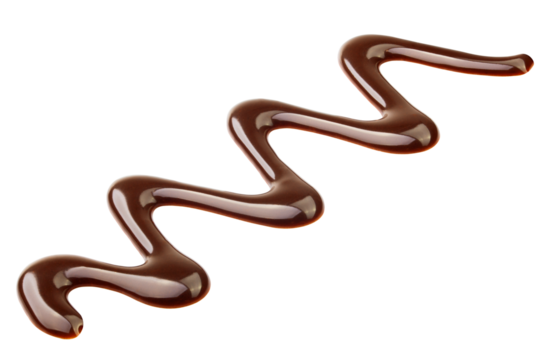Liquid chocolate syrup isolated on white background, clipping path, full depth of field