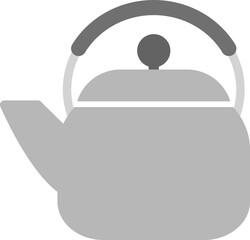 やかんのシンプルなモノクロイラスト