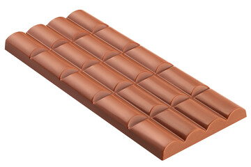 Milk chocolate bar, clipping path, isolated on white background