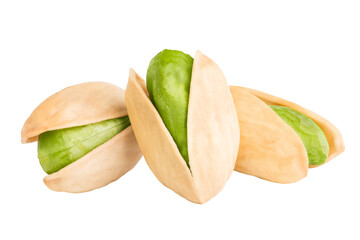 pistachio isolated on white background, full depth of field