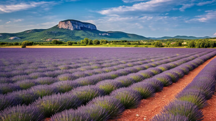 Naklejka na ściany i meble Lavender field near Valensole, Provence, France, Generative AI
