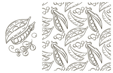 Coloring pattern for kitchen, restaurant or shop. Set in hand draw style
