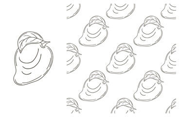 Coloring pattern for kitchen, restaurant or shop. Set in hand draw style