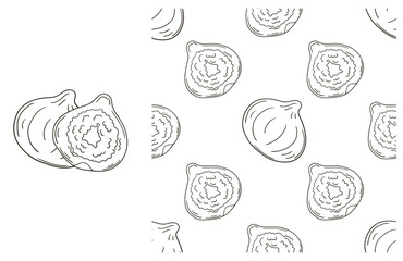 Coloring pattern for kitchen, restaurant or shop. Set in hand draw style