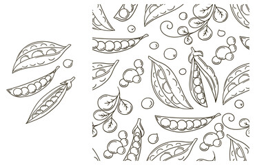Coloring pattern for kitchen, restaurant or shop. Set in hand draw style