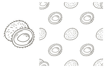 Coloring pattern for kitchen, restaurant or shop. Set in hand draw style