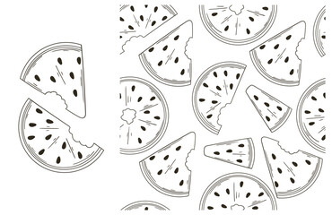 Coloring pattern for kitchen, restaurant or shop. Set in hand draw style