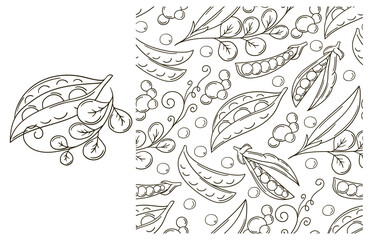 Coloring pattern for kitchen, restaurant or shop. Set in hand draw style