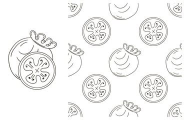 Coloring pattern for kitchen, restaurant or shop. Set in hand draw style