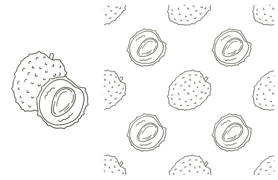 Coloring pattern for kitchen, restaurant or shop. Set in hand draw style