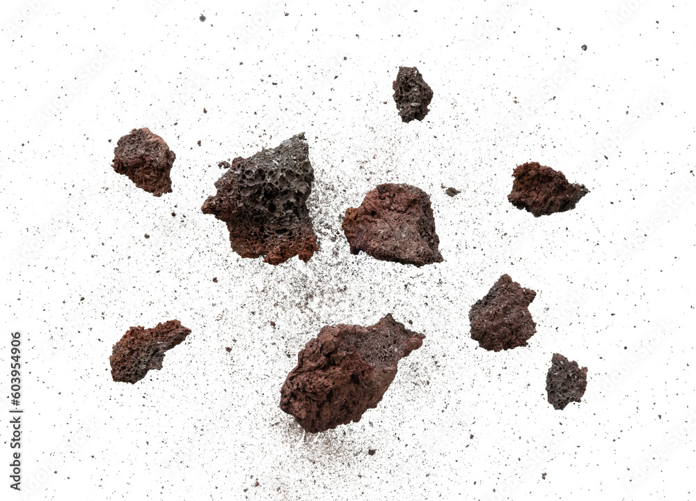 Aufkleber abstract stone shards explode with particles