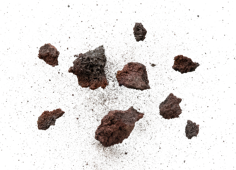 Abstract stone shards explode with particles
