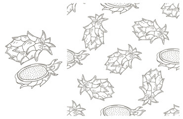 Coloring pattern for kitchen, restaurant or shop. Set in hand draw style