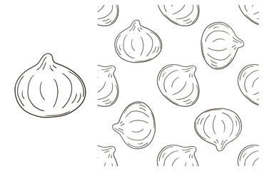 Coloring pattern for kitchen, restaurant or shop. Set in hand draw style