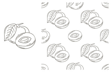 Coloring pattern for kitchen, restaurant or shop. Set in hand draw style