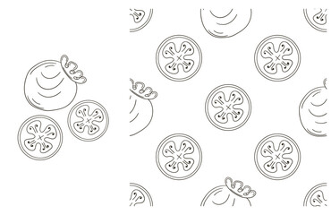 Coloring pattern for kitchen, restaurant or shop. Set in hand draw style
