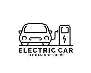 Electric car logo design vector