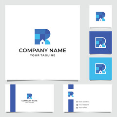 Fototapeta premium Letter R House Logo Design