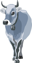 Tyrol Grey cow - vector illustration