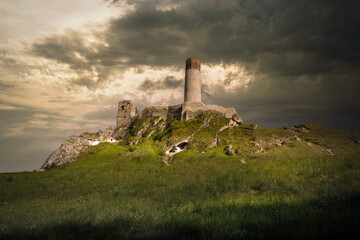 Castle ruins in Olsztyn near Czestochowa, Silesia, Poland.