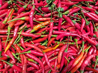 Fresh Red Hot Chillies pile Background