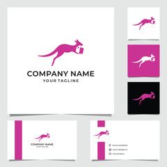 Simple Kangaroo Courier Logo Design