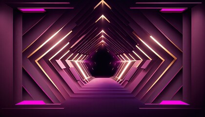 Fototapeta premium Geometry of purple boxes minimal frat ray identity futuristic Abstract Elegant Modern AI-generated illustration