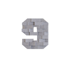 Concrete Deco Wall 3D Alphabet or PNG Letters